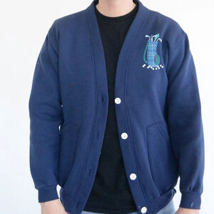 Vintage Pegi Goff Golf  Navy Button Up Cardigan Sweater L/XL